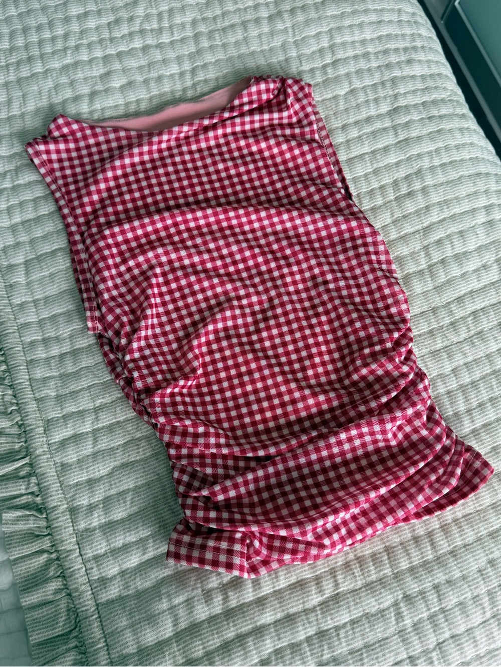 Red and White Gingham Sleeveless